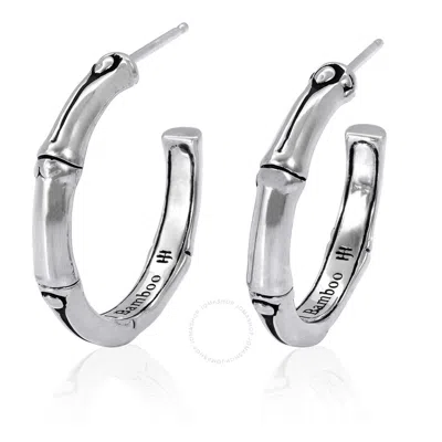 John Hardy Bamboo Silver Small Hoop Earrings (dia 18mm) - Eb5381 In Silver-tone