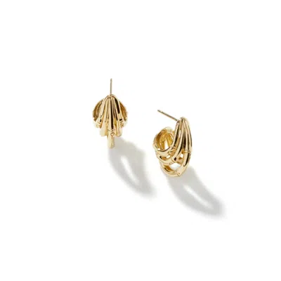 John Hardy Bamboo Small J Hoop Earring In Yellow Gold