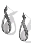 John Hardy Bamboo Striated Drop Earrings In Silver