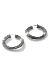 John Hardy Bamboo Striated Hoop Earrings In Silver