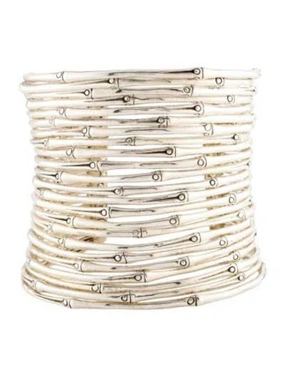 Pre-owned John Hardy Bamboo Wide Cuff Bracelet, 7.25" In Multicolor
