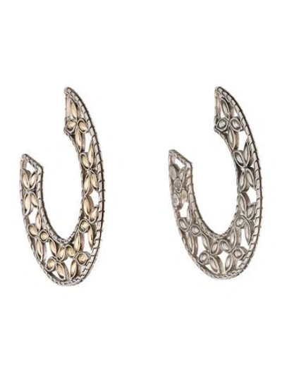 Pre-owned John Hardy Batu Kawung Hoop Earrings In Multi