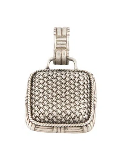 Pre-owned John Hardy Bedeg Woven Square Pendant In Multi