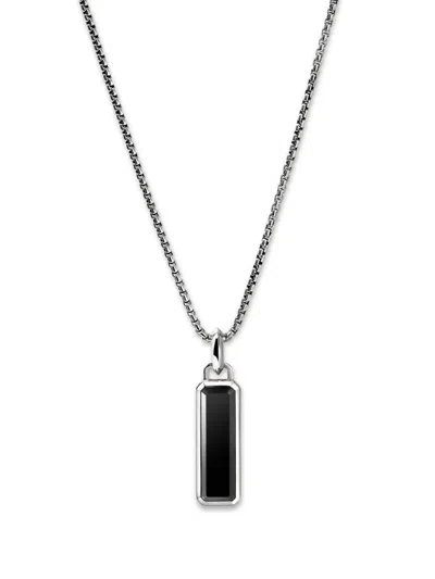 John Hardy Black Onyx Talisman Necklace In Silver