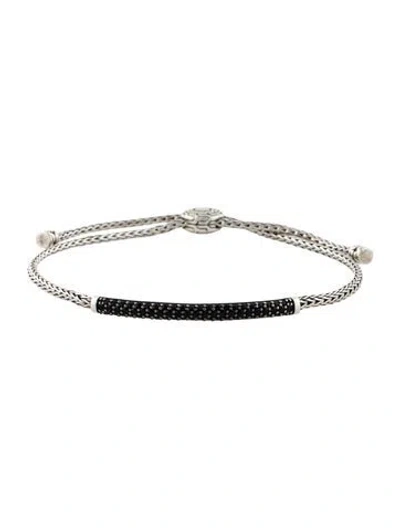 Pre-owned John Hardy Black Sapphire & Black Spinel Pull Through Classic Chain Bracelet, 10" In Multi