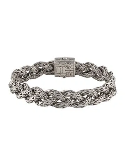 Pre-owned John Hardy Black Sapphire Classic Chain Braided Bracelet, 7.25" In Multicolor