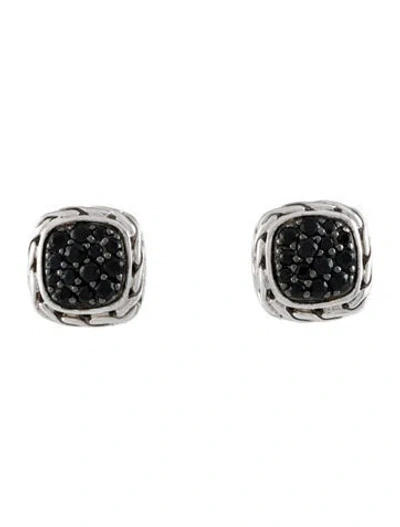 Pre-owned John Hardy Black Sapphire Kali Lava Stud Earrings In Multi