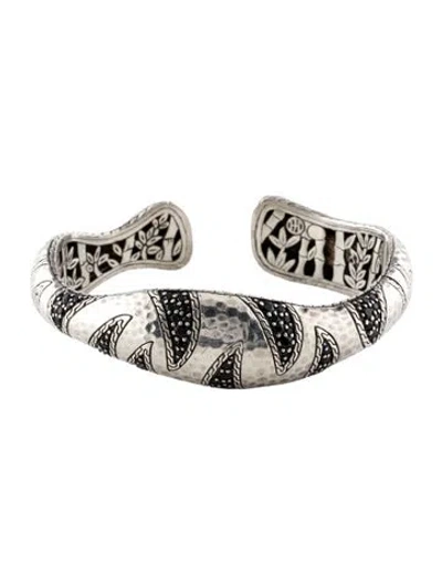 Pre-owned John Hardy Black Sapphire Palu Macan Cuff Bracelet, 6.75" In Multi