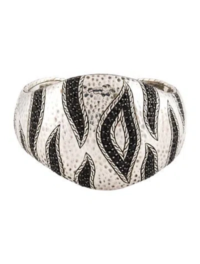 Pre-owned John Hardy Black Sapphire Palu Macan Kick Cuff, 6.5" In Multi