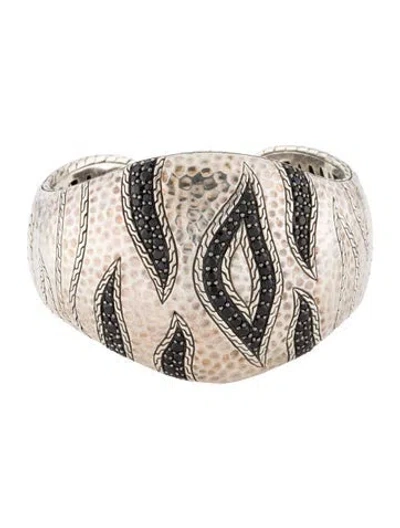 Pre-owned John Hardy Black Sapphire Palu Macan Kick Cuff, 6.5" In Multi