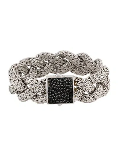 Pre-owned John Hardy Black Sapphire-classic Chain Braided Bracelet, 7.75" In Multicolor