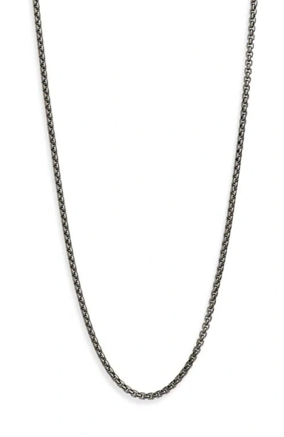 John Hardy Box Chain Necklace, 1.6mm In Dark Silver