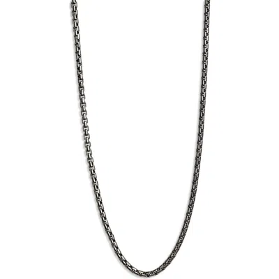 John Hardy Box Chain Necklace, 2.7mm In Dark Silver