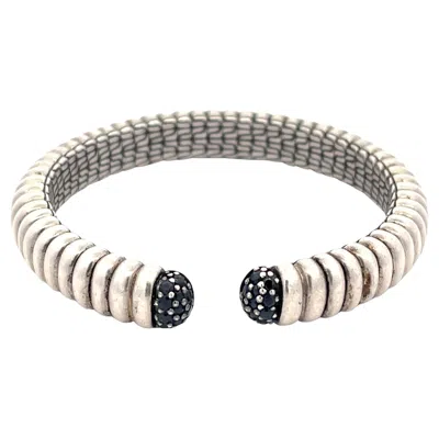 Pre-owned John Hardy Bracelet With Black Sapphire In Sterling Silver In Blue
