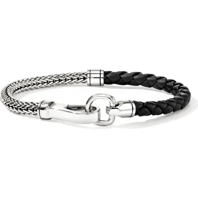 John Hardy Braided Leather & Chain Bracelet