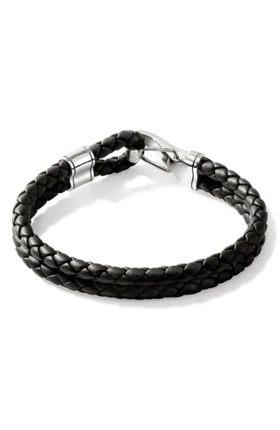 John Hardy Braided Leather Bracelet In Black