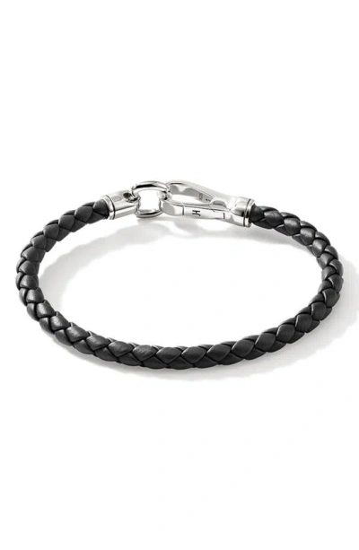 John Hardy Braided Leather Bracelet In Black