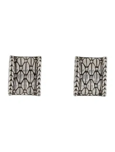 Pre-owned John Hardy Cable Square Clip-on Earrings In Multi
