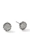 John Hardy Sterling Silver Jh Essentials Diamond Pave Frame Stud Earrings