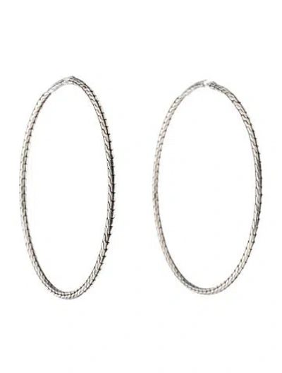 Pre-owned John Hardy Carved Chain Extra Large Hoop Earrings In Multi