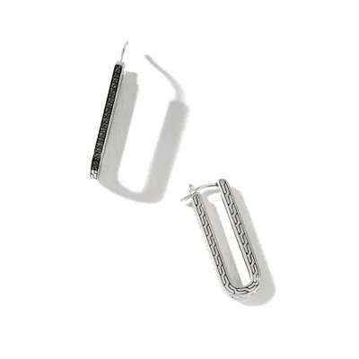John Hardy Carved Chain Hoop Earrings In Sterling Silver Gold