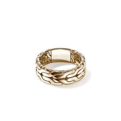 John Hardy Carved Chain Ring In Gold