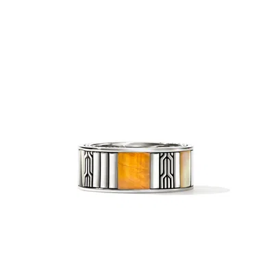 John Hardy Carved Chain Ring In Sterling Silver