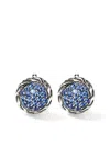 John Hardy Sterling Silver Classic Chain Blue Sapphire Stud Earrings In Silver