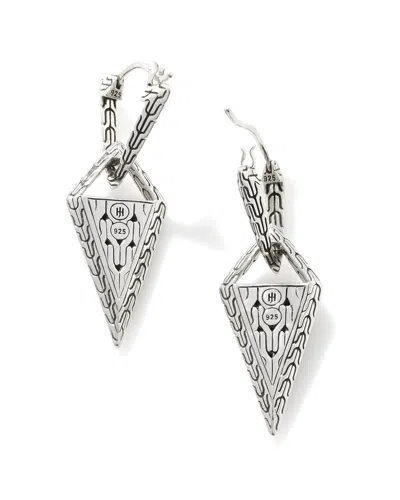 John Hardy Carved Chain Silver Gemstone Drop Earrings In White