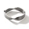 John Hardy Carved Chain 14.5mm Hinged Bangle Bracelet In Sterling Silver