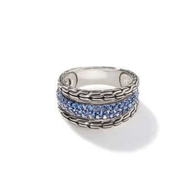 John Hardy Carved Multiband Ring In Silver