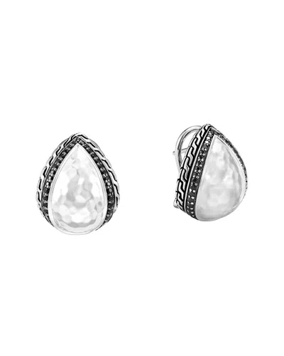 John Hardy Chain Silver Gemstone Buddha Belly Earrings In Metallic
