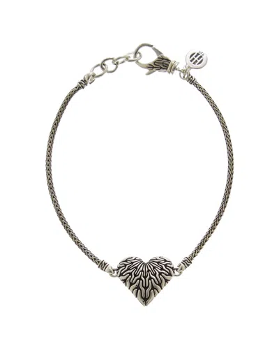 John Hardy Chain Silver Station Bracelet In Black