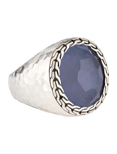 Pre-owned John Hardy Chalcedony Batu Palu Cocktail Ring In Multi