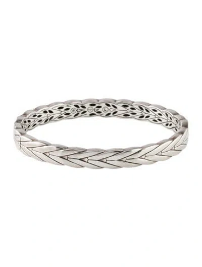 Pre-owned John Hardy Chevron Hinged Bangle Bracelet, 7.25" In Multi