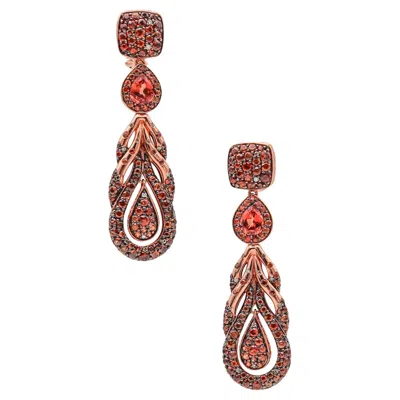Pre-owned John Hardy Cinta Dangle Earrings In 18kt Gold With Spinel Zircon And Diamonds In Multi