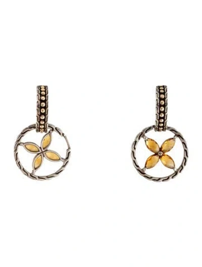 Pre-owned John Hardy Citrine Batu Kawung Earclip Earrings In Multicolor