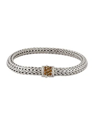 Pre-owned John Hardy Citrine Classic Chain Bracelet, 6.75" In Multicolor