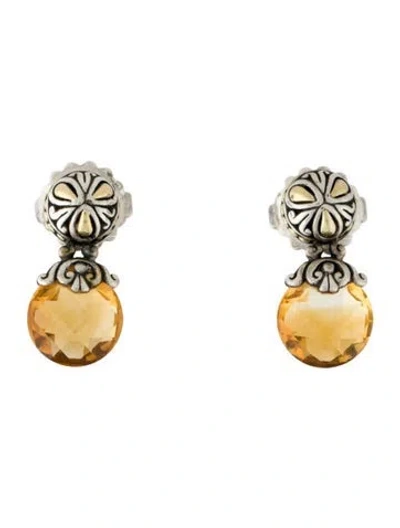 Pre-owned John Hardy Citrine Drop Earrings In Multi