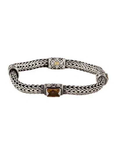 Pre-owned John Hardy Citrine Station Bracelet, 6.75" In Multicolor