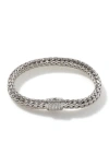 John Hardy Classic Chain 7.5mm Bracelet In Silver/diamonds
