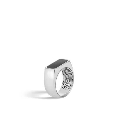 John Hardy Classic Chain Band Ring With Black Onyx