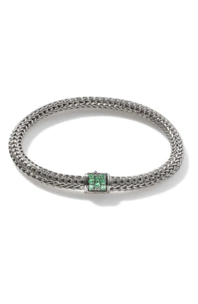 John Hardy Classic Chain Bracelet In Silver/green