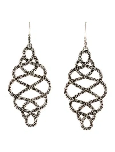 Pre-owned John Hardy Classic Chain Braided Drop Earrings In Multi