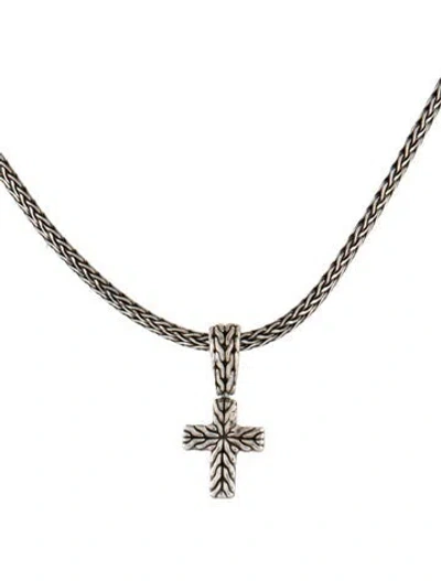 Pre-owned John Hardy Classic Chain Cross Pendant Necklace, 15" In Multicolor