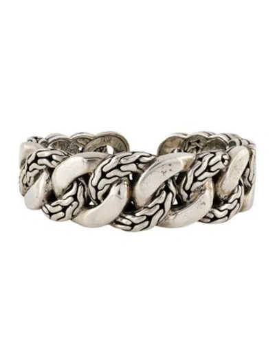 Pre-owned John Hardy Classic Chain Curb Link Kick Cuff Bracelet, 6.5" In Multi