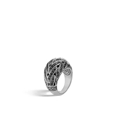 John Hardy Classic Chain Dome Ring, Black Sapphire, Black Spinel
