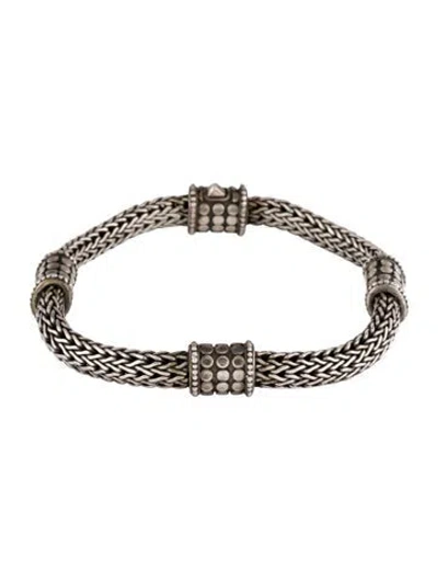 Pre-owned John Hardy Classic Chain Dot Station Bracelet, 7.25" In Multicolor