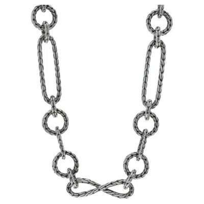 Pre-owned John Hardy Classic Chain Figaro Necklace 18 1/2" - Sterling Silver 925 In Multi