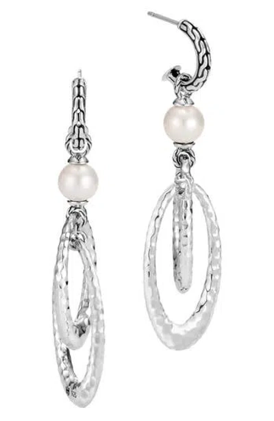 John Hardy Classic Chain Freshwater Pearl Drop Earrings In White